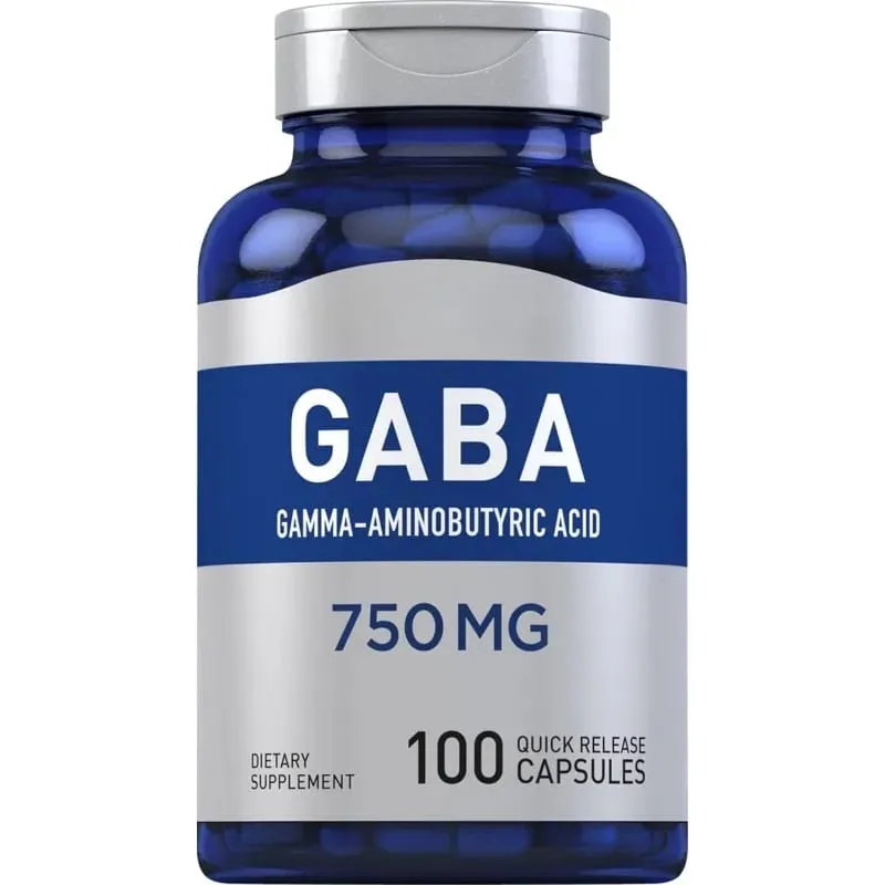 750mg Gamma-Aminobutyric Acid 100 Quick Release Capsules Non-GMO & Gluten Free Dietary Supplement for adult