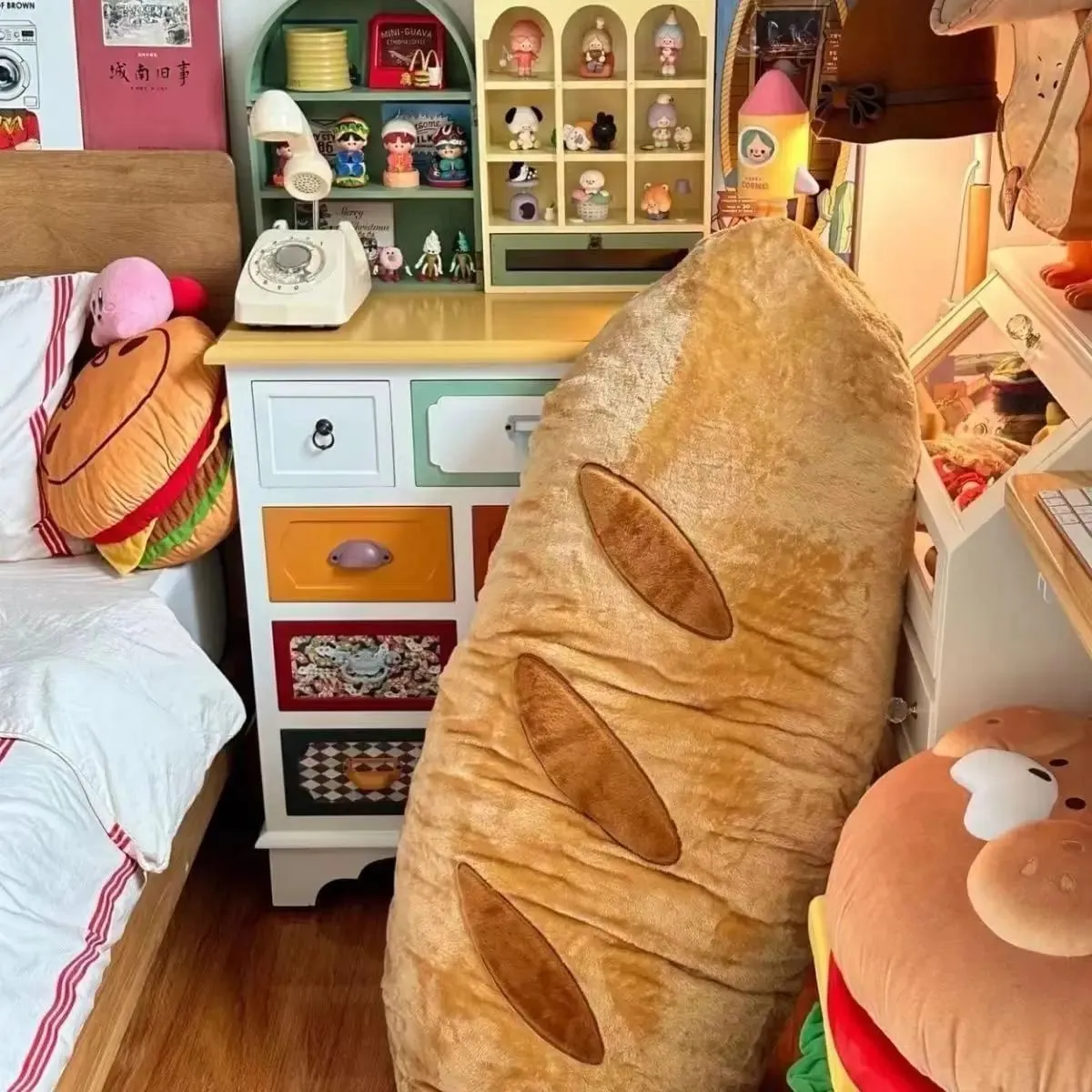 Baguette Plush Pillow Simulated Bread Stuffed Cushion Home Decor Toys Accompany Sleep Toy Sofa Cushion Creative Birthday Gifts