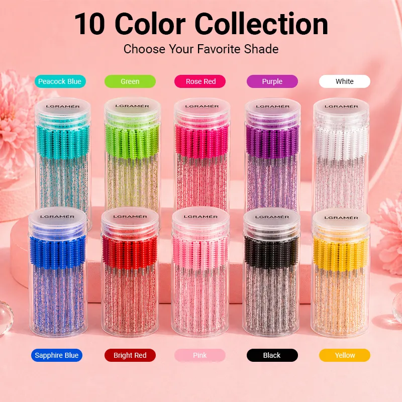 50/100 pcs Eyelash Extension Brush Disposable Eye Lashes Make Up Brushes Mascara Wand Applicator Multiple Colors Makeup Tools — image 5
