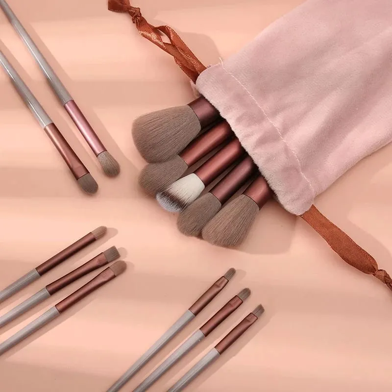 13Pcs Soft Beauty Makeup Brushes Set Foundation Eyeshadow Blush Cosmetic Tools with Storage Bag for Women