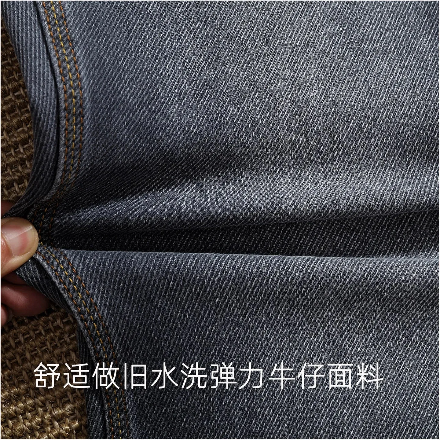 2026 Autumn New American Retro Wear-resistant Stretch Multiple Pockets Jeans Men's Fashion Washed Straight Conical Trousers — image 8