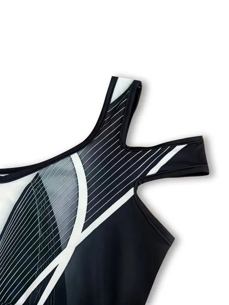 Women's V-neck Off-Shoulder Short-Sleeved Irregular Dress with Slit Hem Personalized Temperament Mini Skirt
