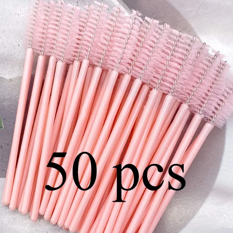 Zanse 50/500pcs Eyebrow Eyelash Brushes Eyelash Spoolies Mascara Wands Applicator for Eyelash Extension Makeup Tool