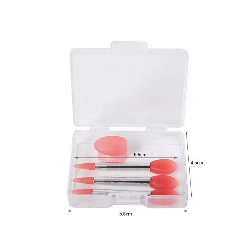 【M】3PCS Balsem Bibir Silikon Berus Topeng Bibir Dengan Penutup Habuk Penyedut Berus Solek Filem Bibir Anti Kehilangan Debu Penutup
