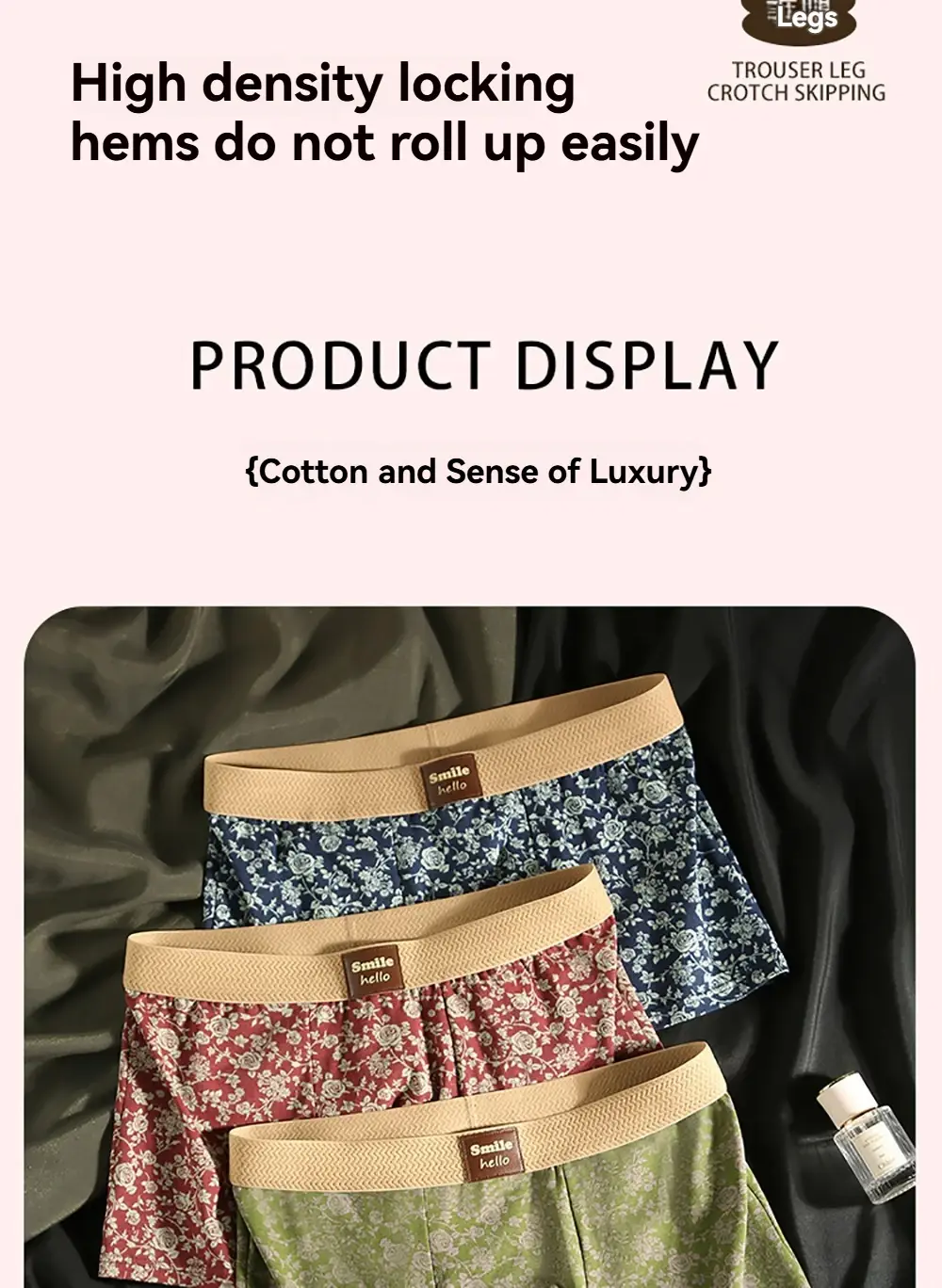 3PCS/Pack Romantic Rose Print Men's Panties Cotton Soft Comfortable Breathable Boxer Homme 3D Large Space Pouch Men Underwear — image 9