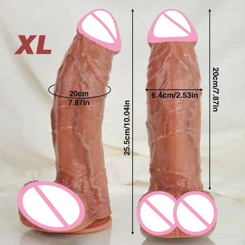 Realistic Skin Dildo Soft Thick Silicone Dildos Huge Penis Woman masturbation Man Anal Sex Toys Suction Cup Dick Big Glans Cock — image 8