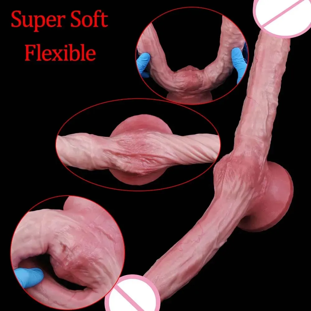 47cm Realistic Long Dildos Double Head Anal Vaginal Stimulator Sex Toy With Sucker For Lesbian Couples Gay Men Adult Tools — image 5
