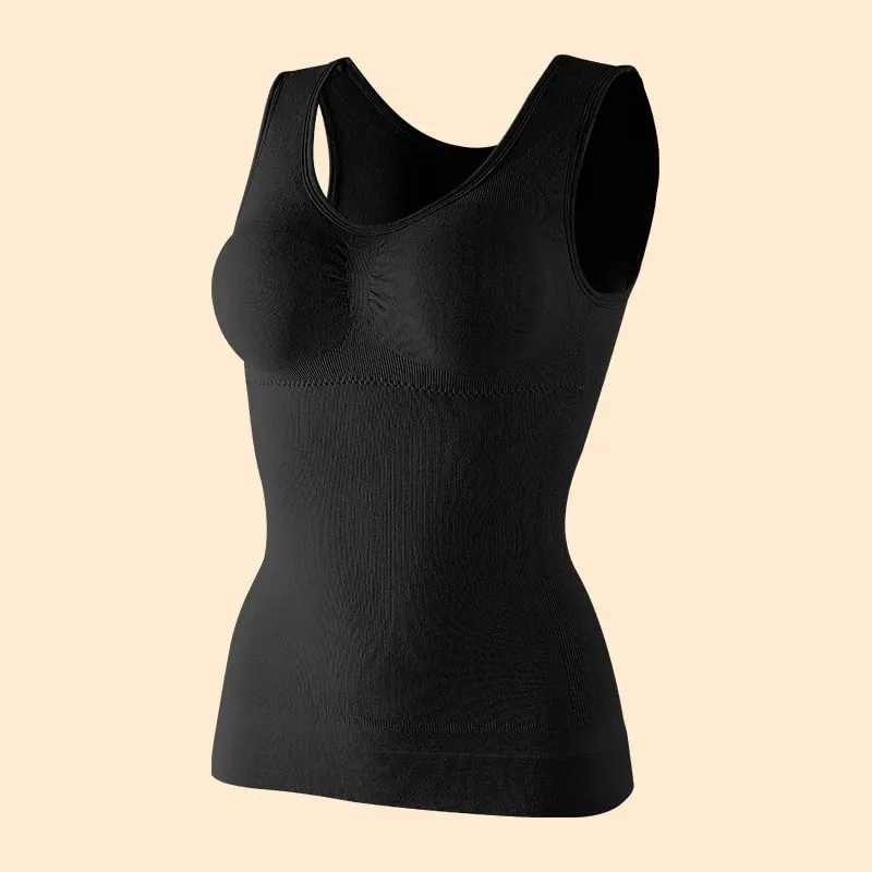 Women Tummy Control Shapewear Classic 2-IN-1 With Padded Bra High Elastic Vest Body Shaper Up Lift Corset Cami Tank Tops 3Colors — image 11
