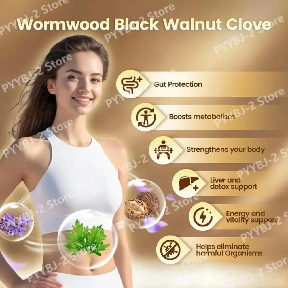 Wormwood Black Walnut Cloves 6600mg 18 In 1 Herbal Softgels Detox Digestive Health Gut Support Pumpkin Seed Garlic Oregano 240