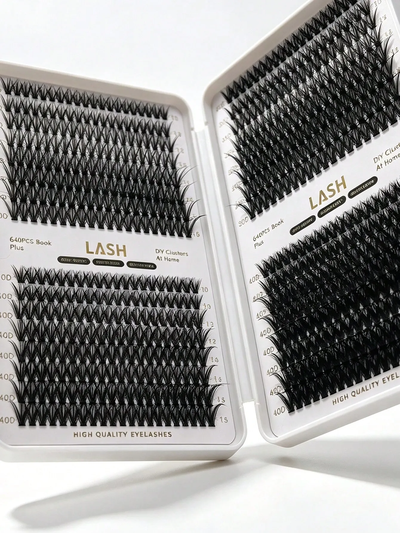640Pcs DIY Lash Clusters Book Mixed Length 30D 80D D Curl 10-16mm Individual Lashes Home Eye Makeup Tool