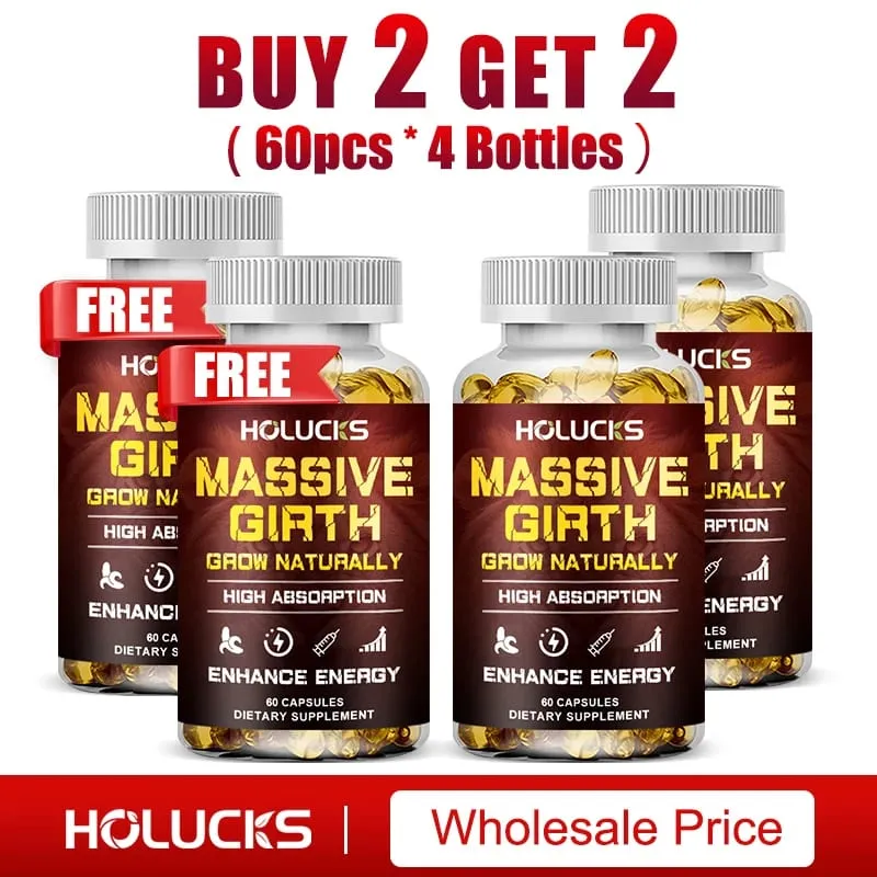 Buy 1 Get 1 Free! Massive Girth Supplement for Enhanced Blood Flow Stamina & Overall Male Performance Overall Wellness Vegan