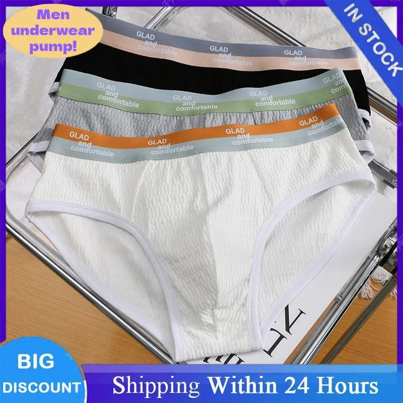 Summer New Men's Solid Color Cotton Briefs, Minimalist Breathable Thin Underwear, Trendy Trunks Male Bikini Underpants — image 10