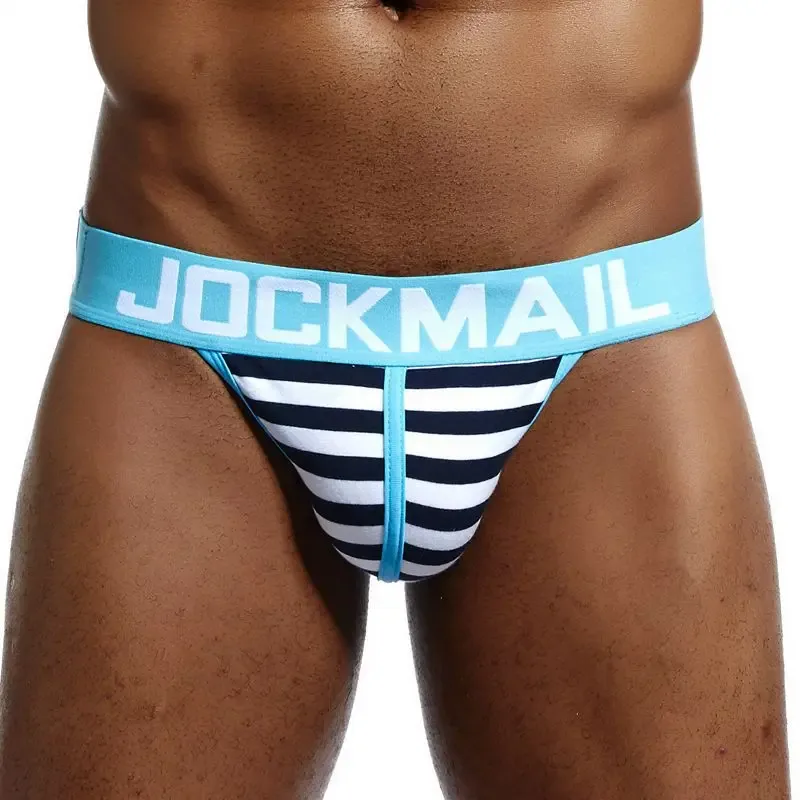 Quần Đùi Nam Cổ Cao Jockmail Cotton, Quần Lót Sọc Cho Nam, Mềm Mại Và Thoải Mái, Gay Cueca
