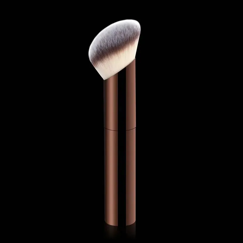 1Pc Professional Long Aluminum Tube Makeup Brush Double-Ended Highlight Brush Contour Brush Makeup Tools With Soft Fiber And Ski