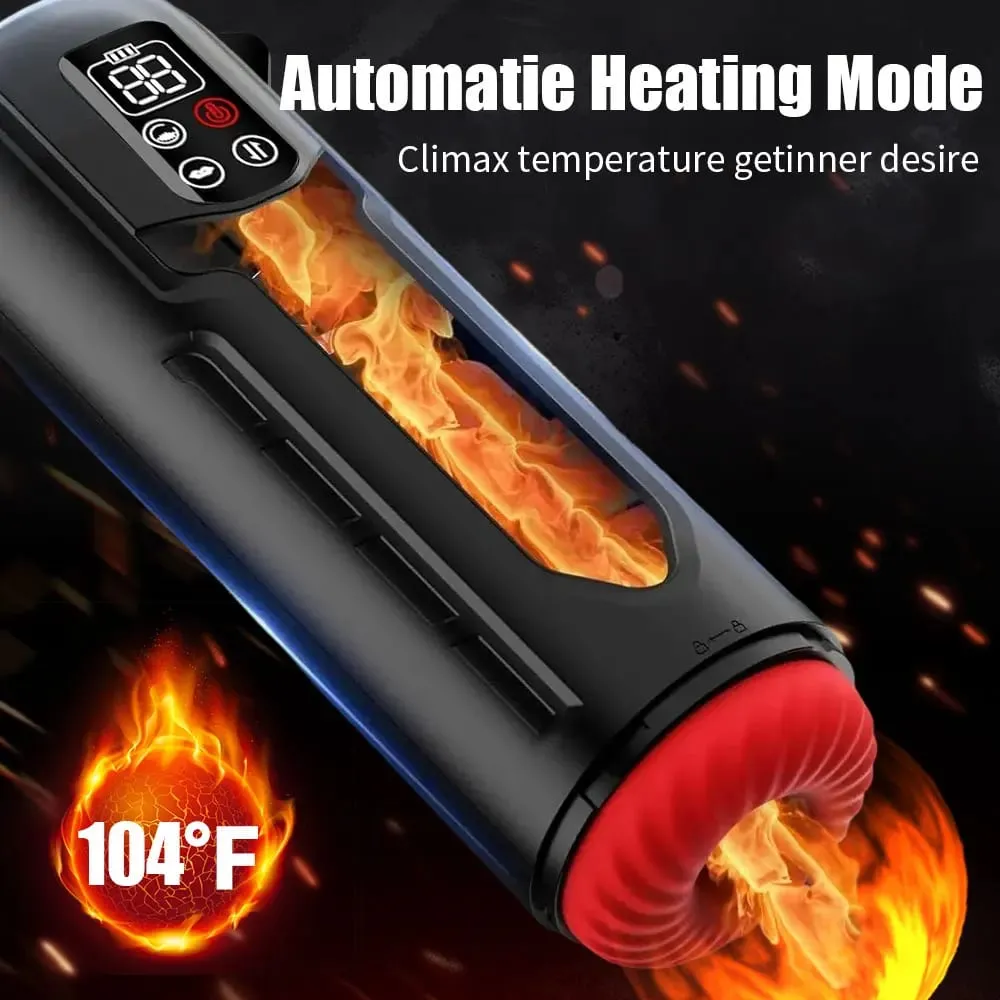 Male Masturbator Penis Pump with 9 Sucking Thrusting Heating Modes Stroker Blowiob Machine LCD Display Adult Sex Toy for Men