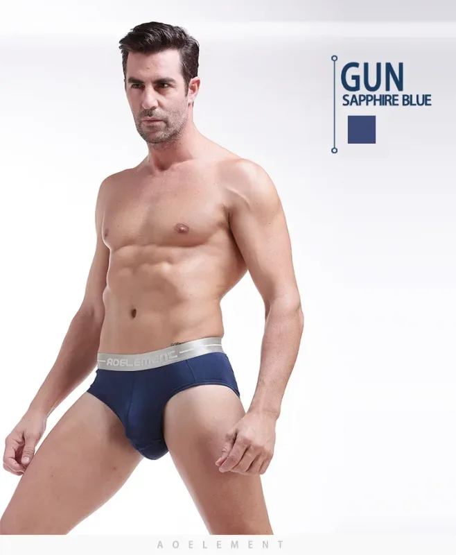 Modal cápsula elevación U convexo ropa interior para hombres bala separada hielo seda cápsula bolsa escritos