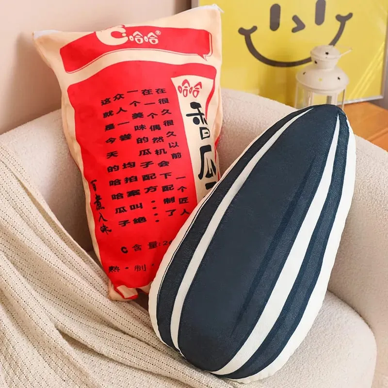 New Giant Size Simulation Chinese Bag Of Melon Seed Plush Toys Soft Soothing Pillow Mattress For Kids Family Funny Toys For Kids