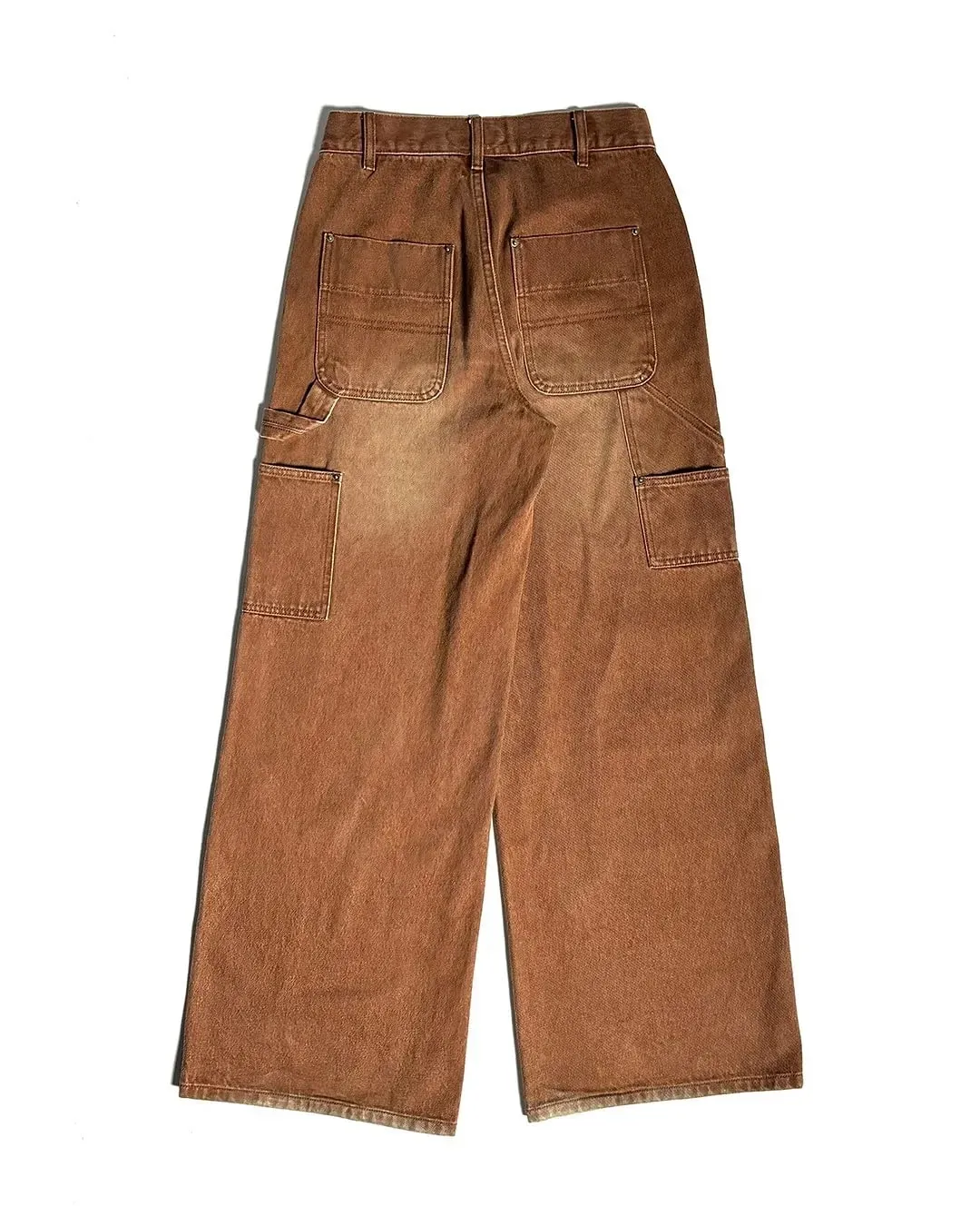 Streetwear Y2K Punk Retro Gothic American Classic Embroidered Jeans Men Women Brown Punk Loose Oversized Trousers Straight Jeans — image 4