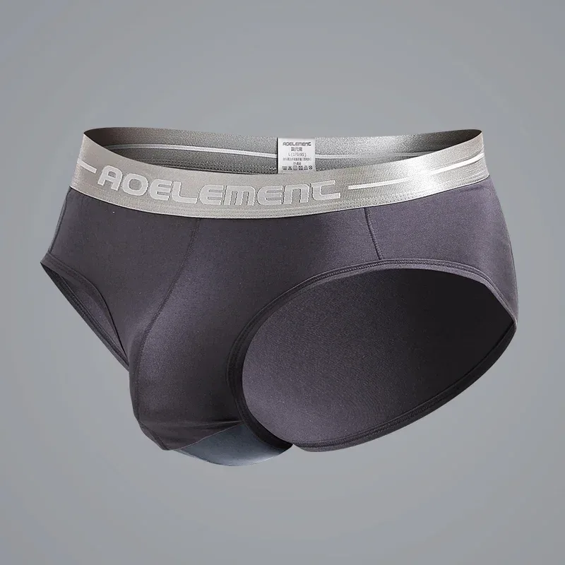 Modal cápsula elevación U convexo ropa interior para hombres bala separada hielo seda cápsula bolsa escritos