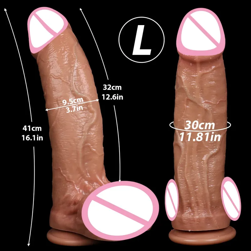 Super Big Soft Dildo Realistic Penis Double-layer Silicone Sex Toy Female Masturbator Suction Cup Dildos for Women Men Cock Gode