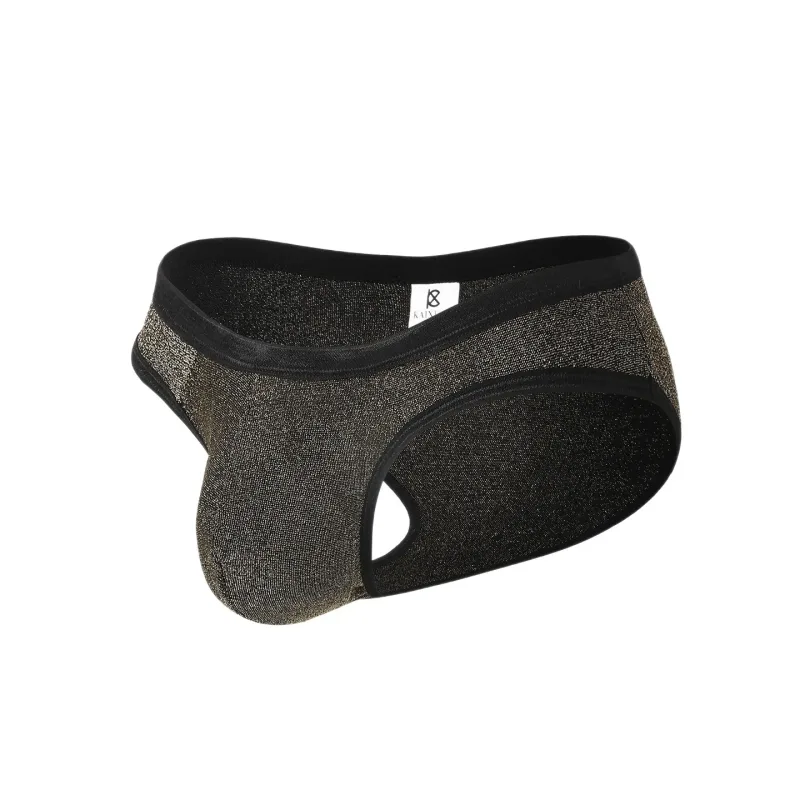 Men's Ice Silk Triangle Panties Sexy U-Shape Thin Briefs Breathable Mesh Low-Waist Underwear