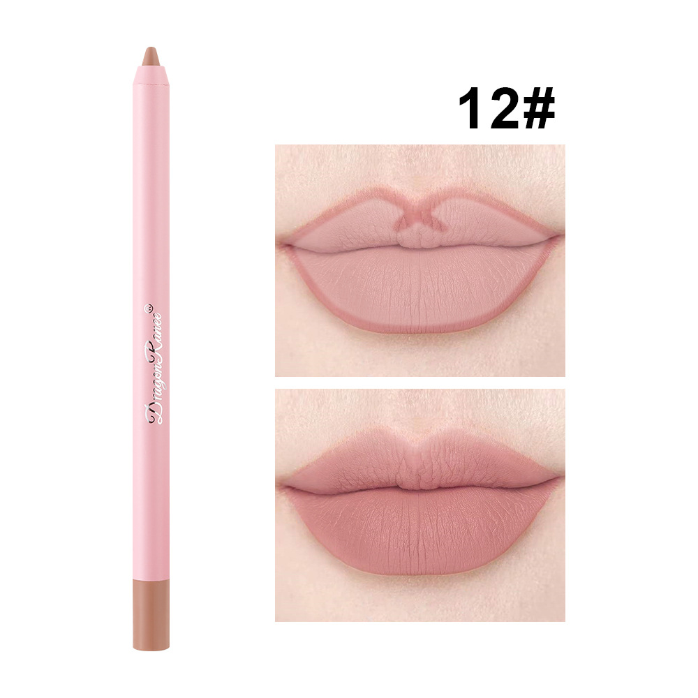 Waterproof Matte Lip Liner in Bean Paste Color Lip Plumping Lipstick Pen Non-Fading Lip Liner Waterproof and Sweat-Proof Long-Lasting Matte Lip Liner One-Second Plump Lip Lipstick Pen