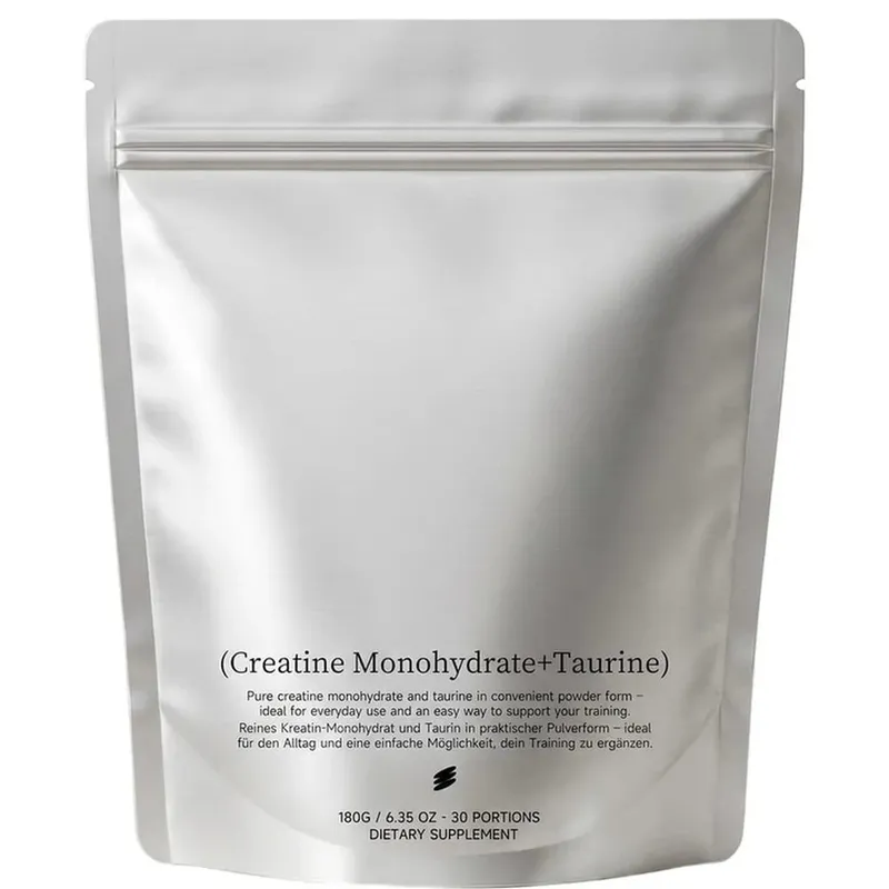 Creatine Monohydrate Taurine Powder Pure Unflavored Muscle Strength & Endurance Support Quick Dissolve 180g - 30 Servings