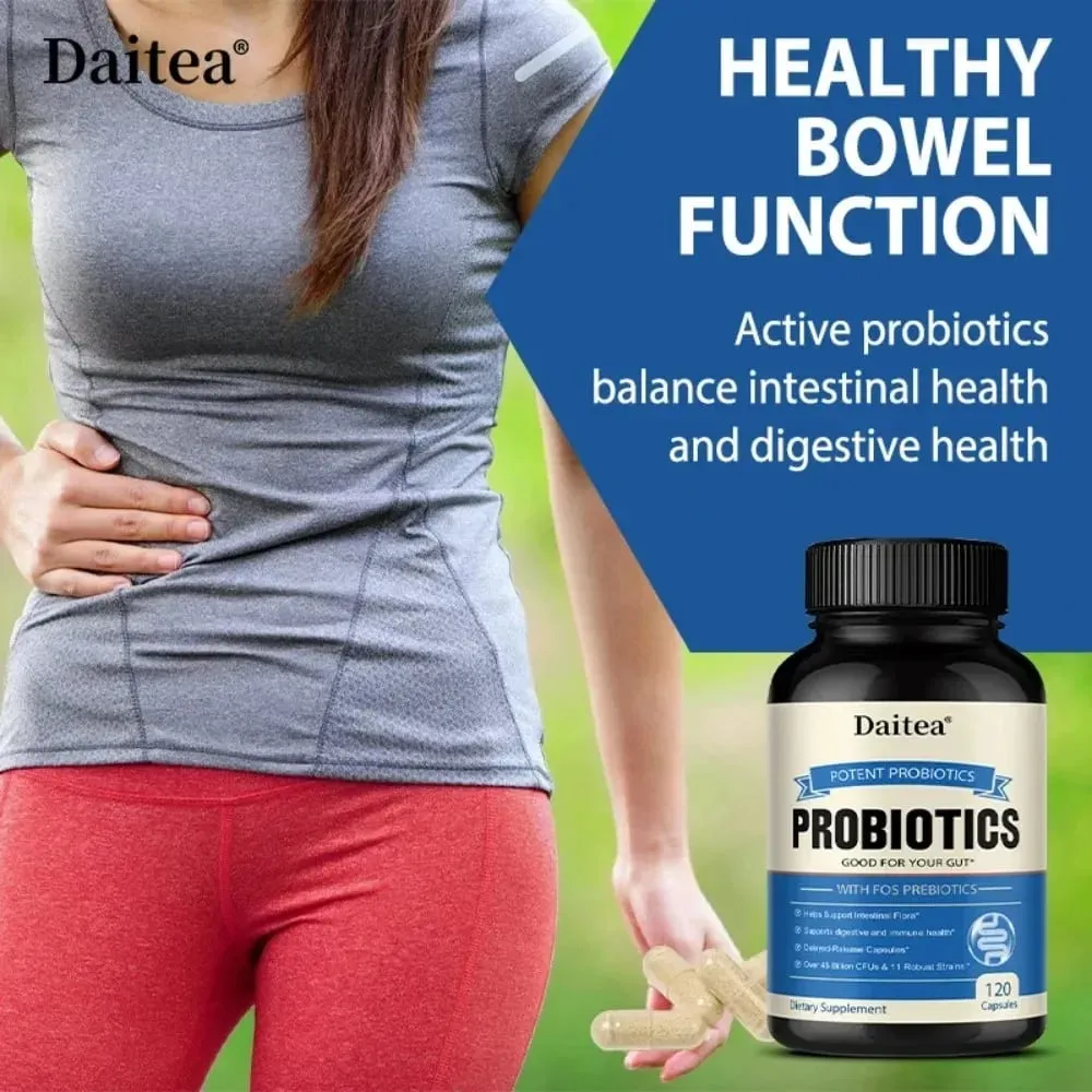 Probiotics 45 Bilion CFUs with Prebiotics Supports Immune Gut Health for Women & Men - 120 Capsules — image 4