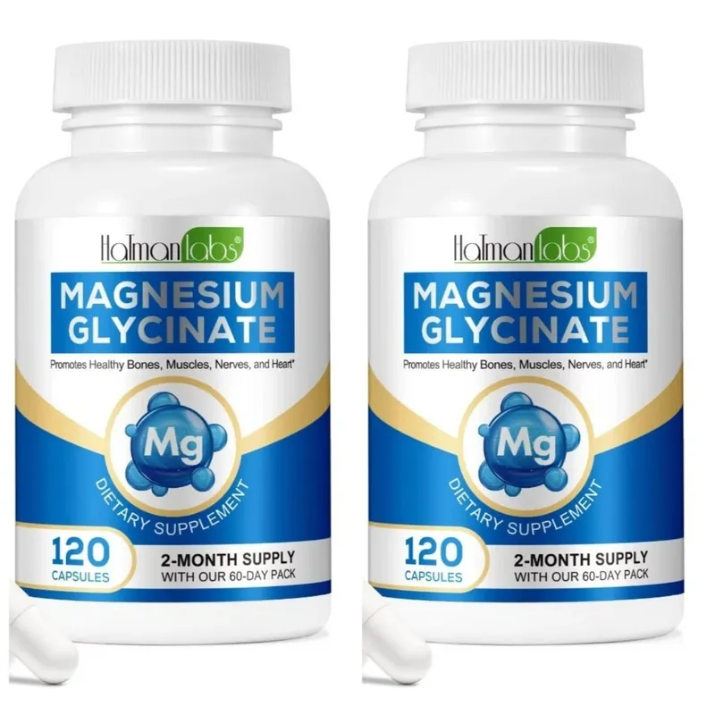Magnesium Glycinate Capsules with 208mg Elemental Bisglycinate for Healthy Bone Muscle & Nerve Support Adults 120 Capsules