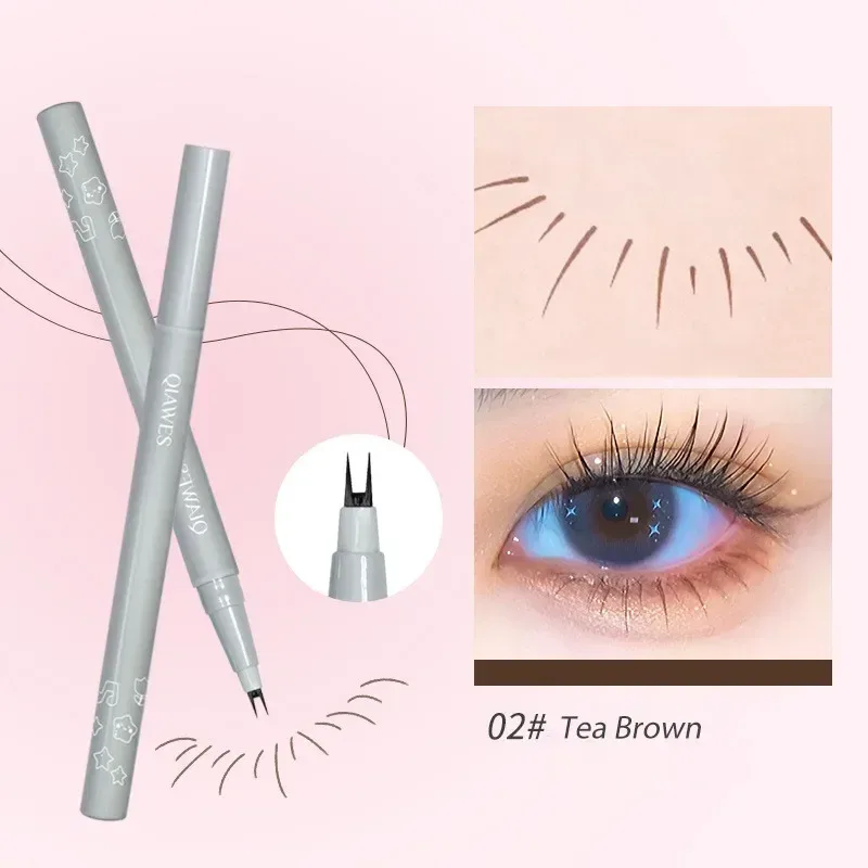 Double-claw Liquid Eyeliner Ultra-thin 2 Fork Tip Waterproof Quick-drying Lower Eyelashes Eyeliner Pencil Sweat-proof Eye Makeup