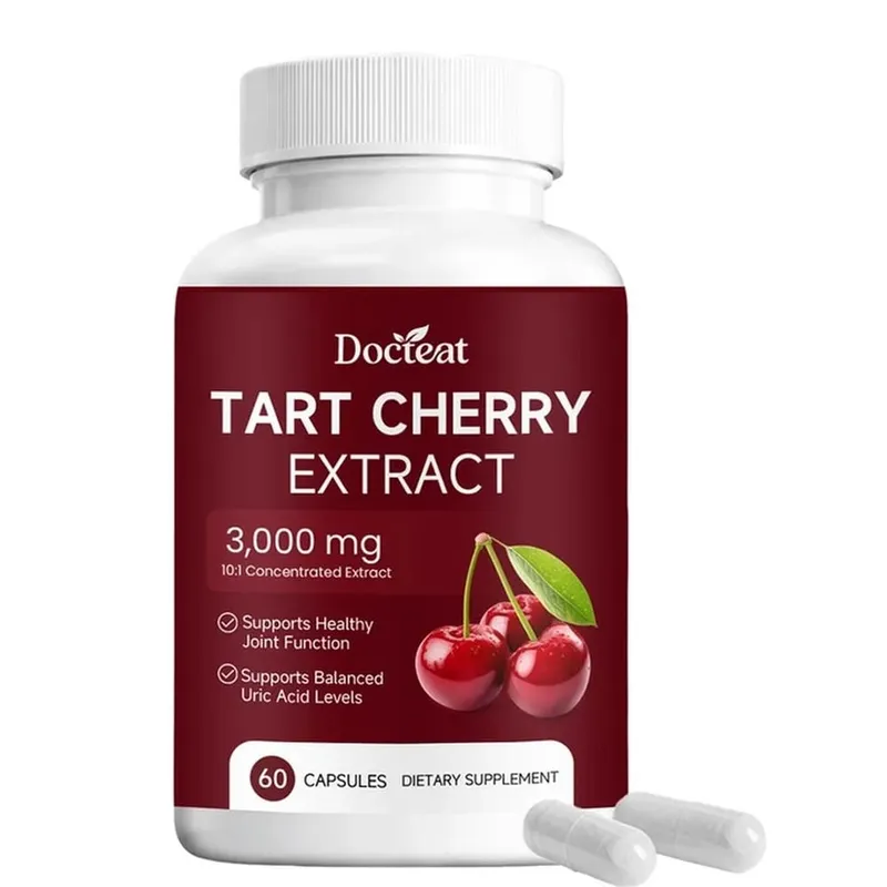 Docteat Tart Cherry Extract Capsules Supports Balanced Uric Acid Levels and Post-Exercise Recovery Comfort 10:1 60 Capsules — image 8
