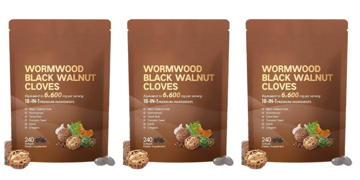 Wormwood Black Walnut Clove Capsules 6600mg Support Cleanse Detox and Intestinal Guard 18 in 1 Herbal Blend Extract 240 Count