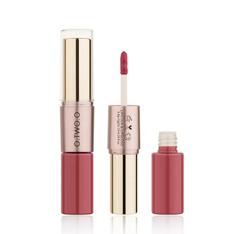 O.TWO.O 2 in 1 Rossetto opaco Lip Gloss Cosmetici Impermeabile Pintalabios Batom Mate Labbra Trucco Rouge 12 colori Stick labbra — image 4