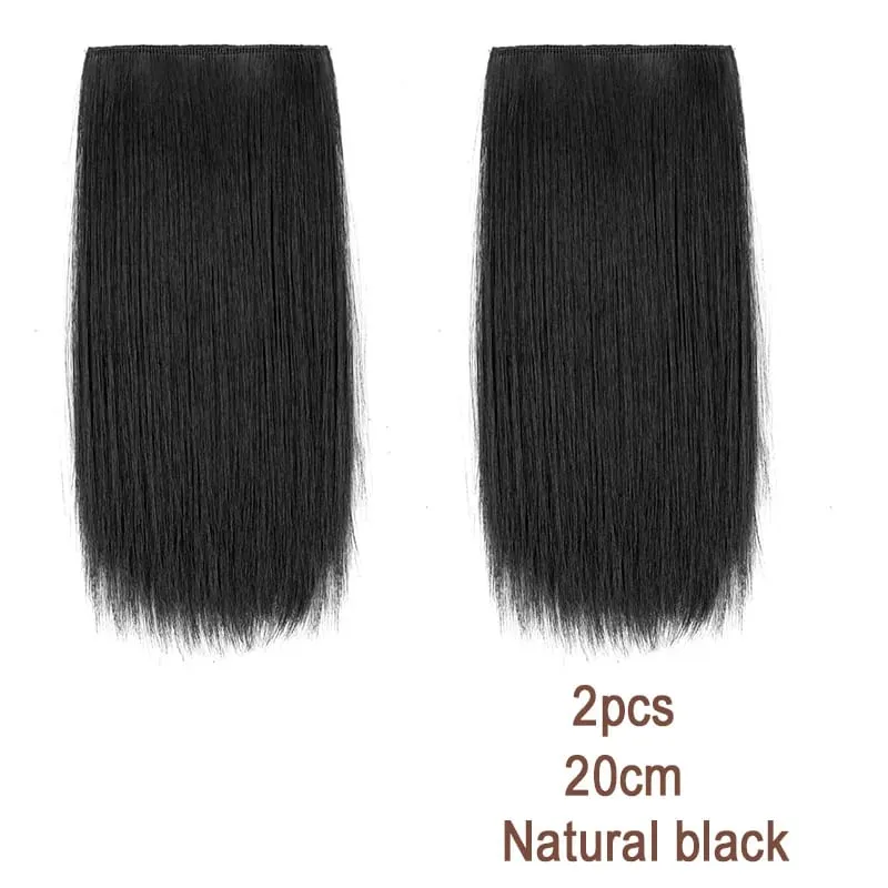 2pcs Synthetic Overhead Hair Clip Style Hair Invisible Extension Increases Hair Volume Hair The Top of Hairpiece for Women