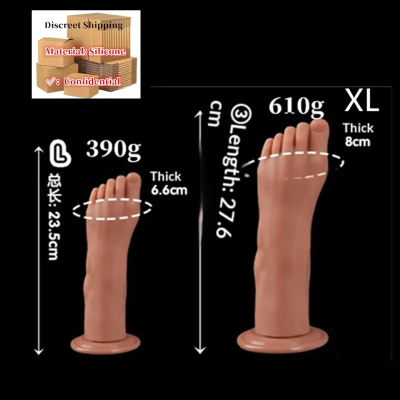 Plugue anal estilo pés enormes, plugue anal grande de silicone, masturbador profundo, dilatador, estimulador, vibrador anal, brinquedo sexual adulto para mulheres