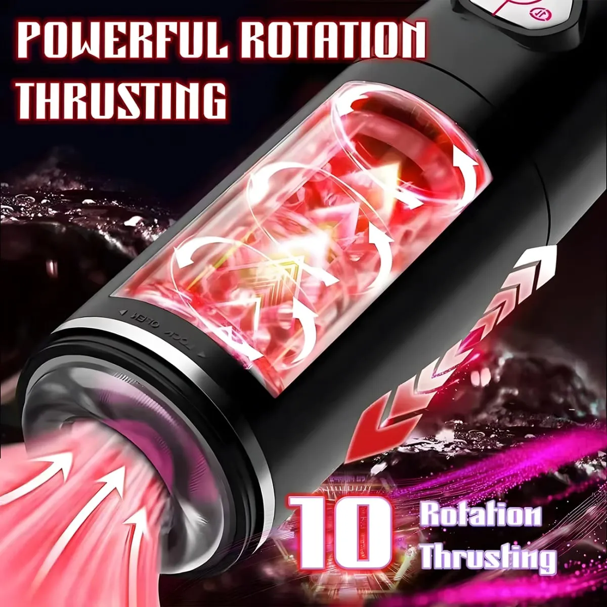 Automatic Male Masturbator Telescopic Rotating Adult Masturbator Cup Penis Pump Vibrator Thrusting Blowjob Sex Toys for Man