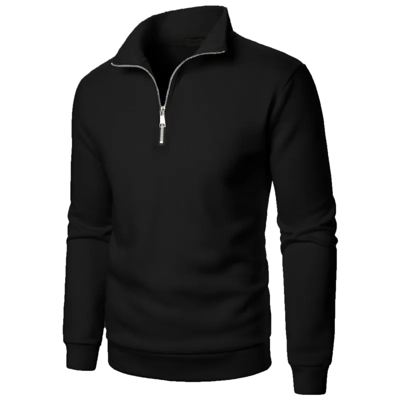 Spring Autumn new Casual Half Zipper stand collar sweatshirt Trend Simple slim men Pullover long sleeve tops Men's sweatshirt — image 7