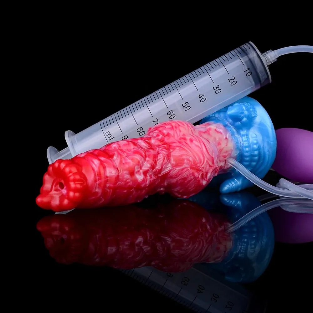 Huge Knot Squirting-Inflatable Dildo with Strong Sucker Silicone Inflat Anal Plug Trainer Beginner Sex Toys for Women Men