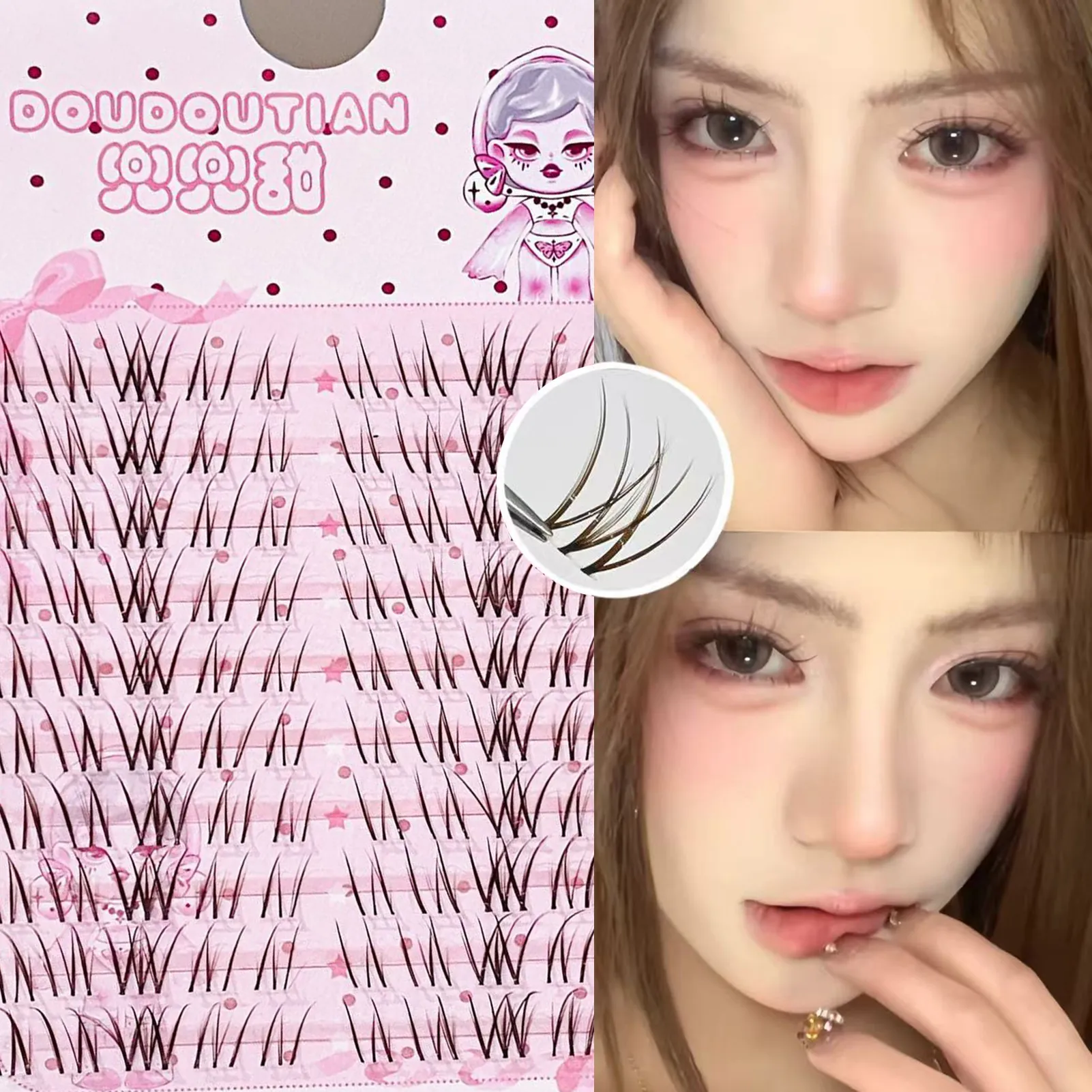 3/10 Rows Sweet Brown False Eyelashes Natural Whispy Fluffy Air Manga Korean Style Fake Eyelash Extensions Perfect Eye Makeup — image 2
