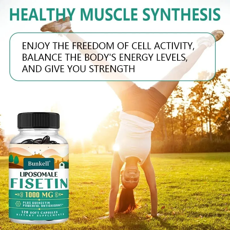 Liposomal Fisetin with Quercetin - High Potency 1000 Mg Combination Antioxidant Supplement for Optimal Health