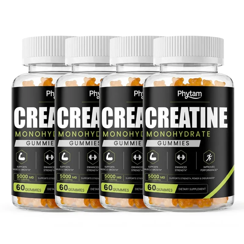 5000mg Creatine Monohydrate Bear Gummies 60 Count Chewable Daily Workout Nutrition Supplement Supports Athletic Performance & Muscle Maintenance