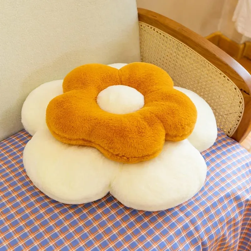 Generic Flower Shaped Plush Seat Cushion Soft Memory Cotton Round Pillow For Chair Bedroom Window Sofa Home Decor