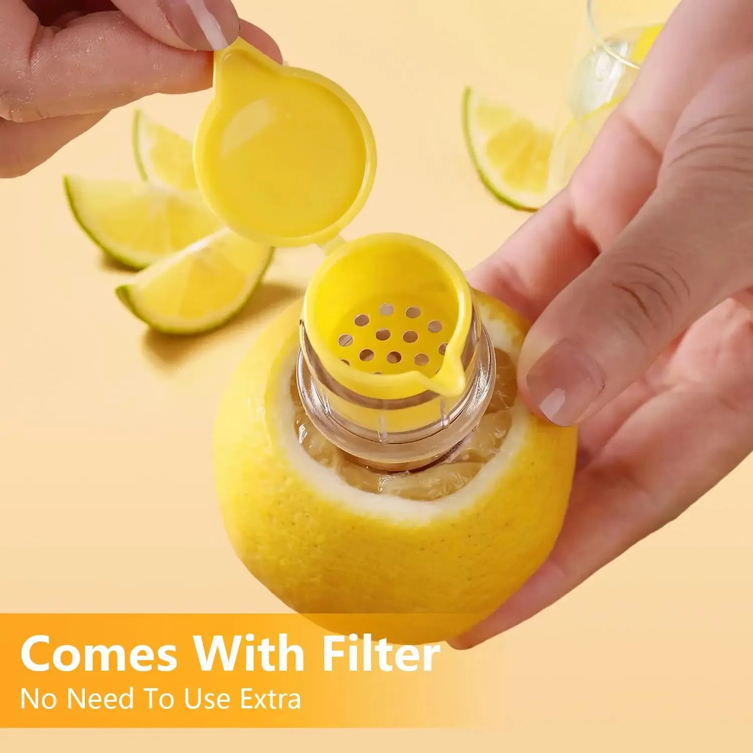 1/2pcs Lemon Mini Squeezer Portable Lemon Juicer With Lid Squeeze Lime for Cocktails Easy Juice Extractor Freshness Preserving — image 3