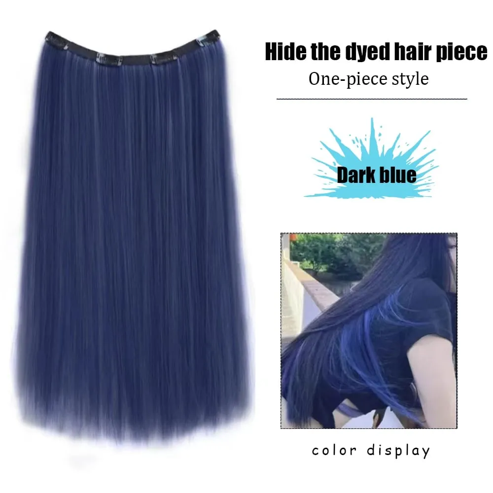22‘’ Invisible 4Clip Long Straight Colored Synthetic Hair Extension Easy to Wear Suitable for Women's Daily or Holiday Wear.