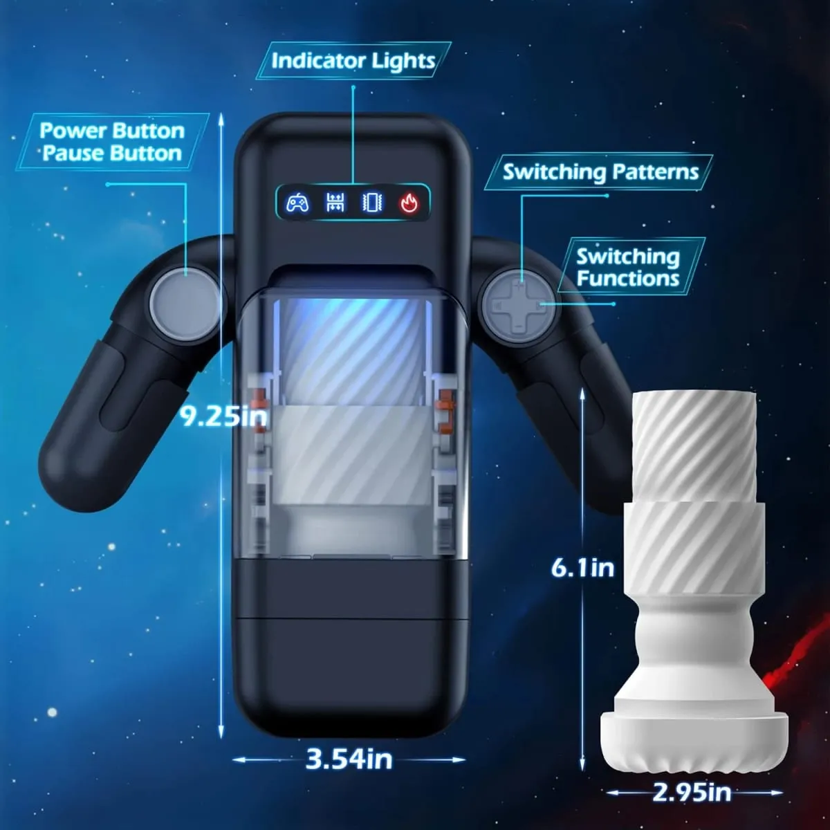 Automatic Male Masturbator Sex Toy Pocket Pussy Thrusting Handle Blowjob Machine Stroker Adjustable Phone Holder Men Pleasure