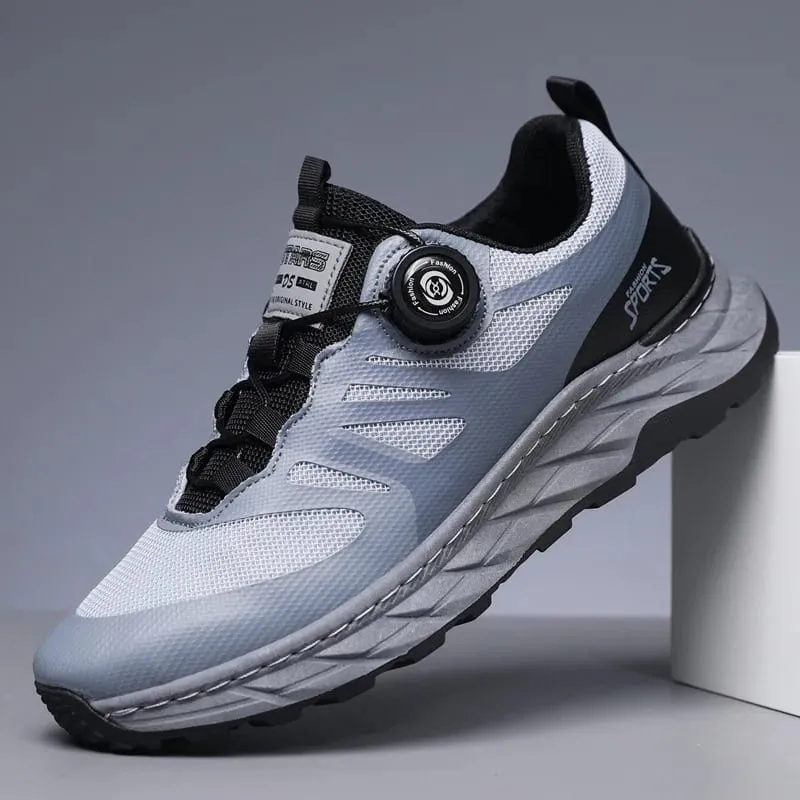 New Men Sneakers Breathable Anti Slip Comfortable Casual Shoes with Button Light Jogging Shoes Outdoor Vulcanzed Shoes for Men