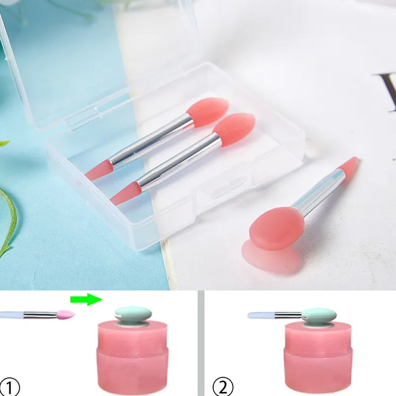 【M】3PCS Balsem Bibir Silikon Berus Topeng Bibir Dengan Penutup Habuk Penyedut Berus Solek Filem Bibir Anti Kehilangan Debu Penutup