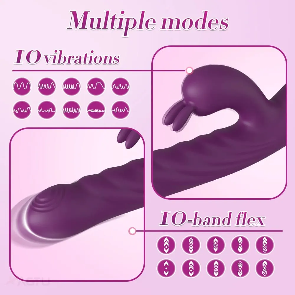 Thrusting Rabbit Vibrator for Women Go and Come G-Spot Dildo Vibrator Clitoris Stimulator Female Masturbation Sex Toy for Women — image 3