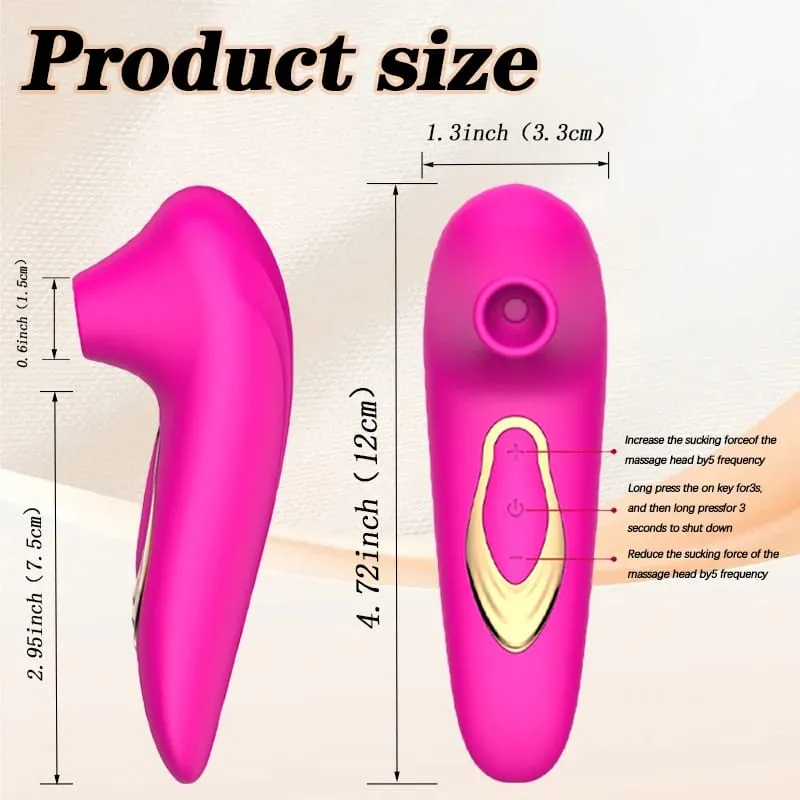 Vibratore per succhiare il clitoride per donne, vibratori a ventosa per clitoride con 5 modalità di aspirazione e vibrazione Clitoride giocattolo sessuale rosa impermeabile
