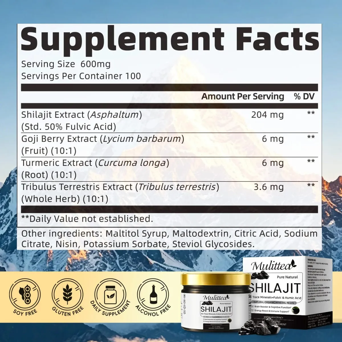 Shilajit Resin Original Dietary Supplement with Fulvic Acid and 85+Trace Minerals